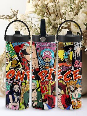 Anime Stainless Steel Tumbler with Portable Handle